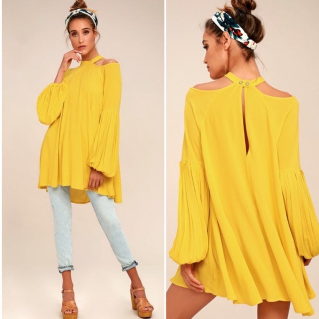 Free People Drift Away Cold Shoulder Tunic Dress